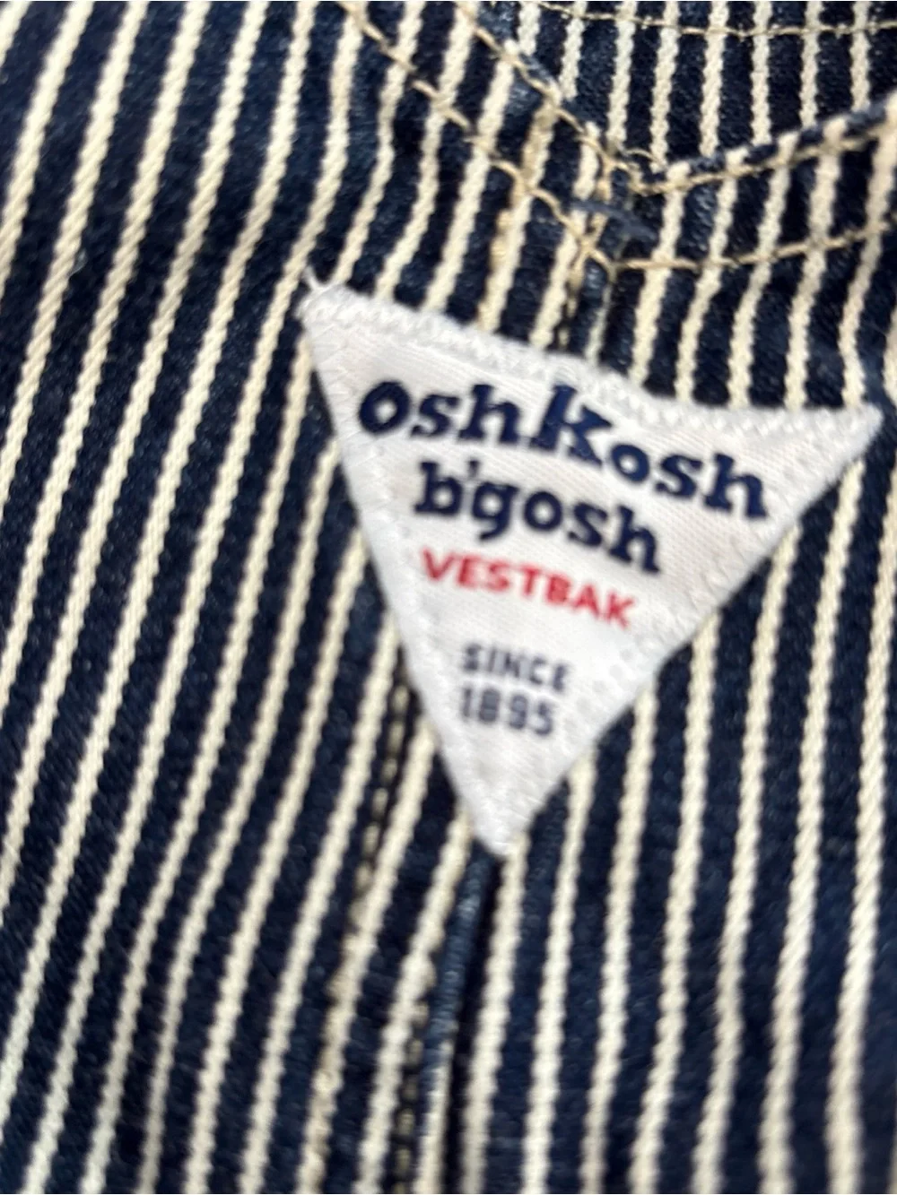 OshKosh B'gosh Navy and White Pinstripe Kids Overalls 24 months